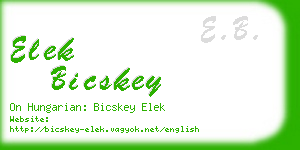 elek bicskey business card